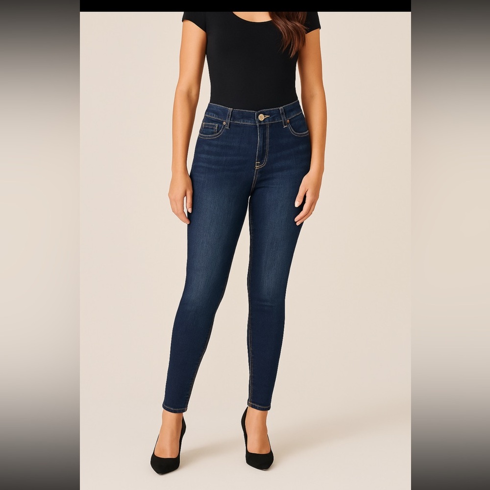 Seven7 Tummy Less High Rise Skinny Jeans Dark Wash Size 8